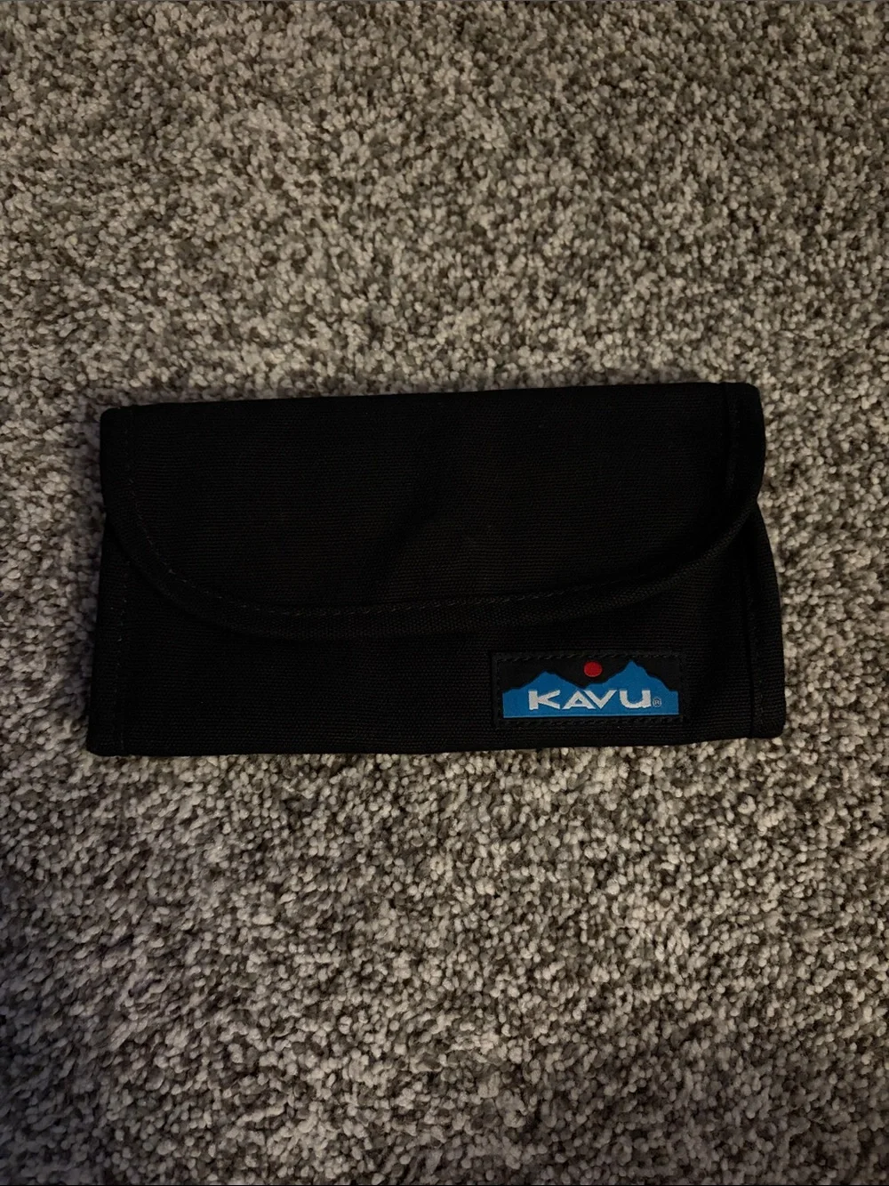 Kavu Black Wallet with Blue Logo Patch